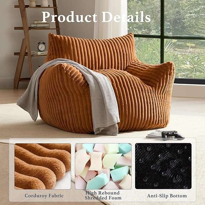 Children bean sofa with corduroy fabric