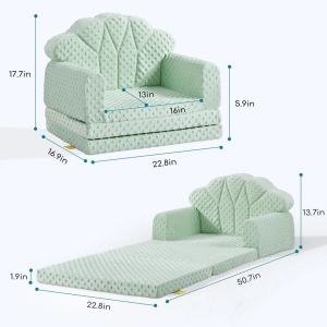 2 in 1 Soft Bubble Dot Minky Fold Out Couch Convertible Sofa