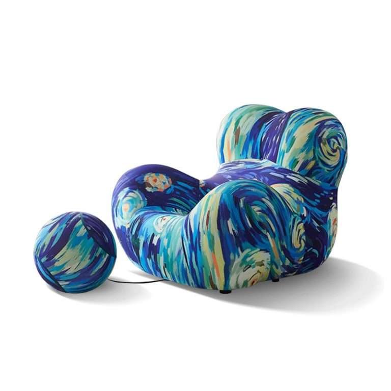 Compressed Molded foam sofa chair set with pedal GC-LS0026
