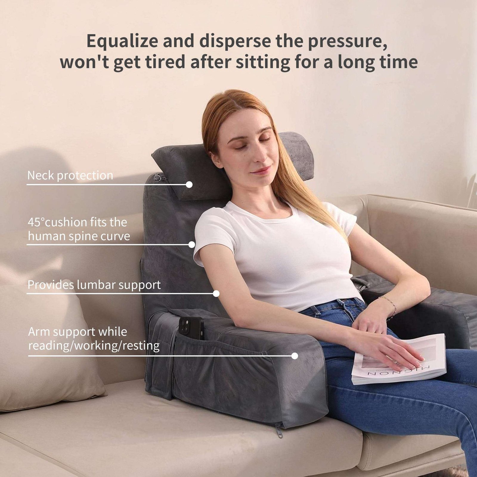 Adjustable Ergonomic Memory Lumbar Support Foam Pillow for Sleeping Nursing - Image 2