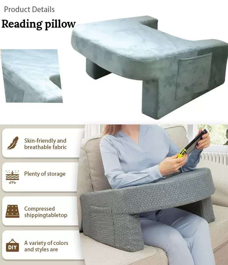 Foam Reading Pillow for Bed Cushion with Arms for TV Books Nursing Back