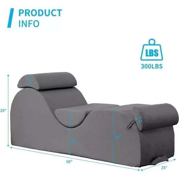 Micro Suede Cover Chaise Lounge Chair Yoga Sofa for Massage Sport - Image 2