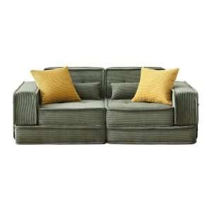 Green Convertible Sofa Bed Boneless Couch Living Room Sofas Foam Compressed Sofa Bed