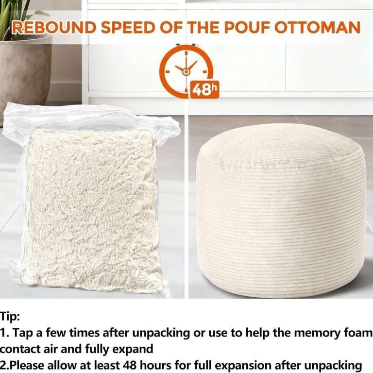 Vacuum Compress Round Seat Pouf Ottoman Pedal for Living Room