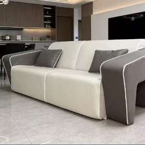 High-density compressed gaming sofa with multi-layer ergonomic foam blocks for tech-style game rooms