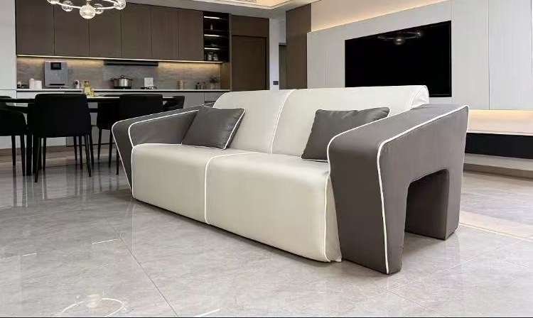 High-density compressed gaming sofa with multi-layer ergonomic foam blocks for tech-style game rooms