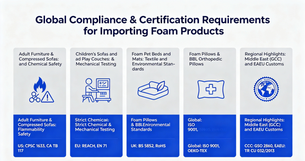 essential global compliance and certification requirements for importing foam products