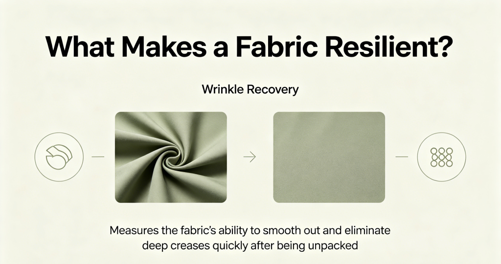 3.Wrinkle Recovery:Measures the fabric’s ability to smooth out and eliminate deep creases quickly after being unpacked.