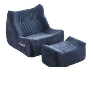 Modern lazy sofa sponge filling fabric compression living room sofa single sofa chair direct Blue color