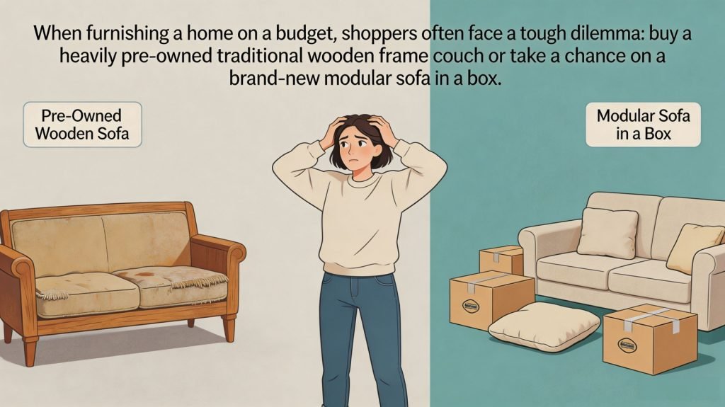 Is Getting a Sofa in a Box a Bad Idea? The Cost-Per-Value Reality Check for Budget-Conscious Buyers When furnishing a home on a budget, shoppers often face a tough dilemma: buy a heavily pre-owned traditional wooden frame couch or take a chance on a brand-new modular sofa in a box. If you are wondering whether buying a compressed couch is a risky trade-off, the short answer is no. When evaluated strictly through a value-for-money lens, a high-quality boxed couch frequently offers far superior hygienic safety, modern aesthetics, and material standards compared to second-hand options at the exact same price point.